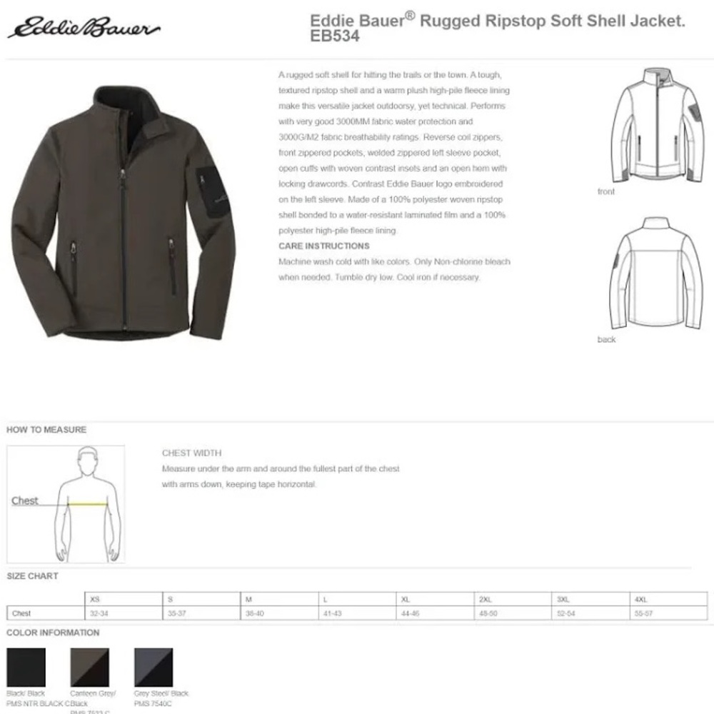 Eddie Bauer | Rugged Ripstop Softshell Jacket - Picture 8 of 8